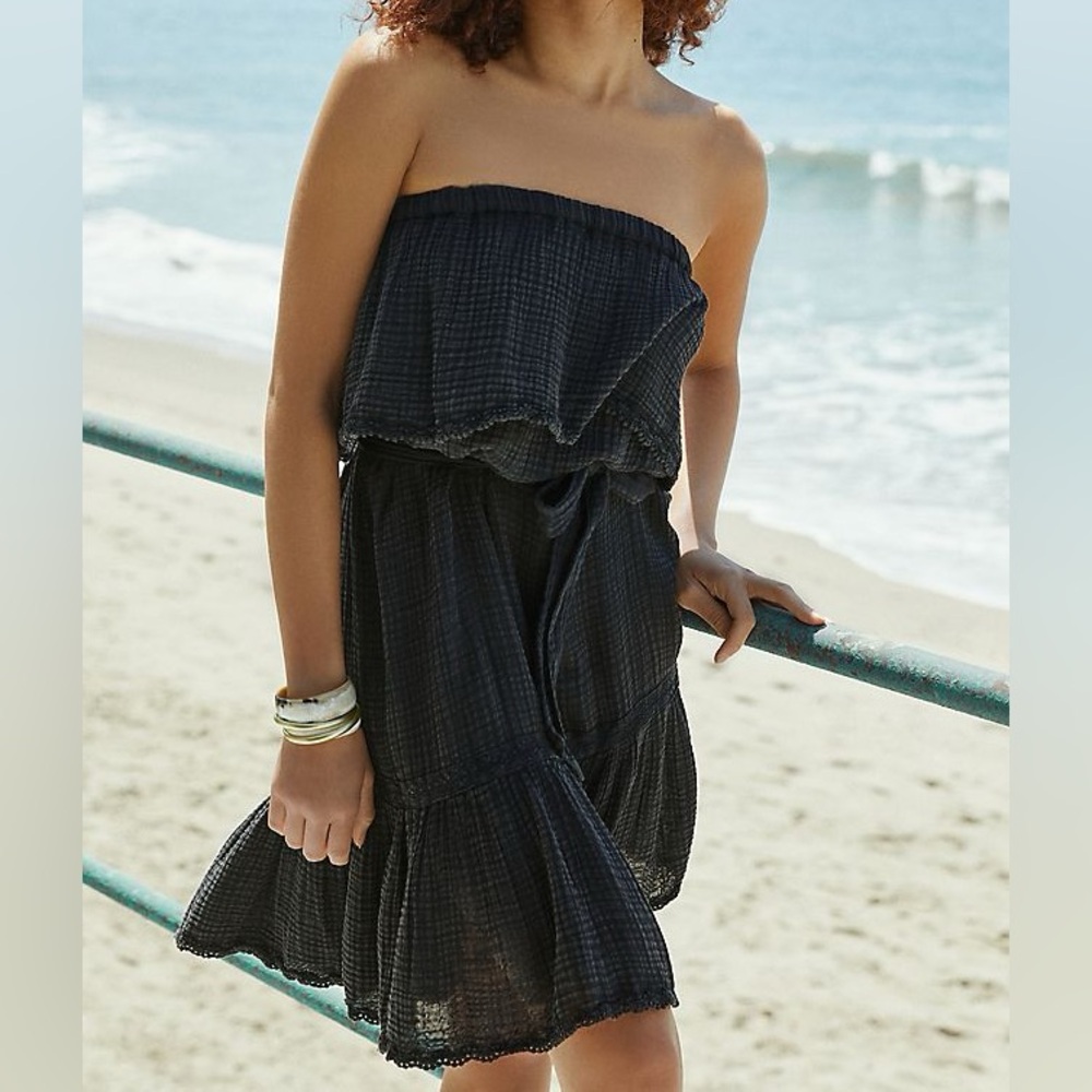 Daily Practice By Anthropologie Kona Washed Black Strapless Dress